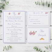 Periwinkle Two Hearts Catholic Wedding Invitation (Personnalisez la collection de ce créateur indépendant.)