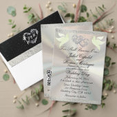 Cartons Réponse Coeur, colombes et ruban - Blanc/Or (Personnalisez la collection de ce créateur indépendant. Test)