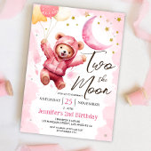 DEUX la lune | Pink Girl 2nd Birthday Invitation