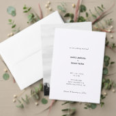 Ultra minimaal stijlvol zwart wit bruiloft diner menu (Personaliseer deze collectie van deze onafhankelijke maker. Test)