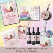 Assiettes En Carton Personnaliser Sous La Mer Sirène Océan Violet