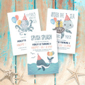 Sachets En Papier Sous l'aquarelle de la mer Octopus Anniversaire