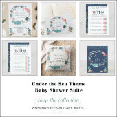 Coussin Baby Boy Under the Sea Birth Stats Keepsaké