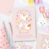 Feuille De Papier Cadeau Bouncing Unicorns Pastel Pink mignon Anniversaire