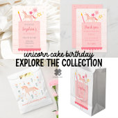 Carte De Remerciements Unicorne plat d'anniversaire