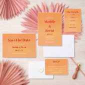 Invitation Bold Modern Orange Sunset Monogram Wedding (Personnalisez la collection de ce créateur indépendant.)