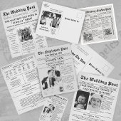 Carte postale unique Mariage journal Merci