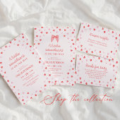 Little Sweetheart Bow Baby Shower Invitation Kaart
