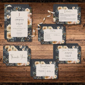Cartons Réponse Vanilla White Boho Rose Blue Mariage Dîner