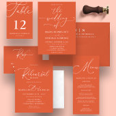 Serviette En Papier Verona Sunset Orange Moderne Simple Mariage