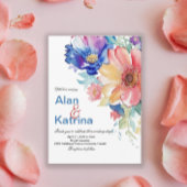 Boho Vibrant Flowers Menu Mariage Carte Plat