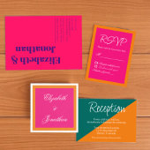 Carte D'accompagnement Réception de mariage dynamique Sunrise Mix & Match