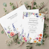 Menu Vibrant Watercolor Wildflowers Elegant Wedding (Personnalisez la collection de ce créateur indépendant. Test)