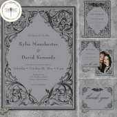 Save The Date Batte victorienne jusqu'à la mort Mariage noir et