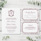 Save The Date Victorian White and Burgundy Catholic Wedding (Personnalisez la collection de ce créateur indépendant.)