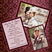 Victoriaans Bourgogne Tekst & Lijst Save-the-Date Briefkaart