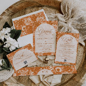 Serviette En Papier Mariage floral rustique en terre cuite