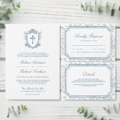 Save The Date Victorian White and Dusty Blue Catholic Wedding (Personnalisez la collection de ce créateur indépendant.)