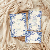 Save The Date Mariage Floral Bleu Victorien