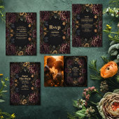 Save The Date Mariage de charpente florale gothique victorien