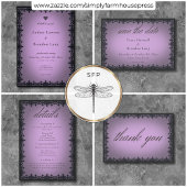 Carte D'accompagnement Mariage victorien gothique frontière de fer violet