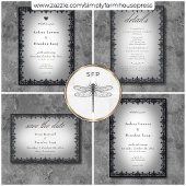 Invitation Frontière victorienne gothique Mariage blanc