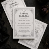Signe De Table Menu de boissons de bar de mariage gothique Hallow
