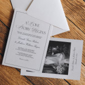 Carte D'accompagnement Timeless Black and White Wedding Response