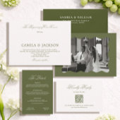 Numéro De Table Simple Olive Green Wedding 