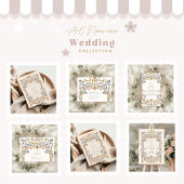 Carte D'accompagnement Mariage Cadre Floral de Grâce Orné Victorien