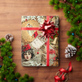 Victorian Yuletide Treasures Collage Cadeaulabel (Personaliseer de collectie van deze zelfstandige maker.)