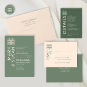 Étiquette d'adresse de mariage Bonheur Double Vert
