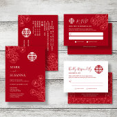 Menu bilingue Mariage traditionnel chinois anglais
