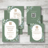 Invitation Mariage chinois Eucalyptus double bonheur