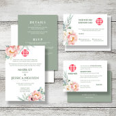 Numéro De Table Double Happiness Peony Mariage Place Card