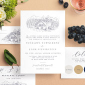 Étiquette Pour Bouteilles De Vin Mariage du numéro de table vide de script élégant