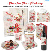 Thema Retro Theepartij Rode Stippen Verjaardag Kaart