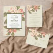 Sticker Rond Mariage vintage Apple Blossom | Nom (Personnalisez la collection de ce créateur indépendant. )