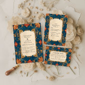 Cartons Réponse Mariage Floral Baroque Vintage