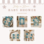 Invitation Vintage Blue Botanical Baby Shower
