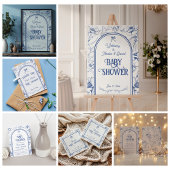  Bloemblauw Ornament Dank u Baby shower Bedankdoosjes