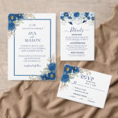 blauw aquarel bloemenbruiloft bedankdoosjes (Personaliseer de collectie van deze zelfstandige maker.)