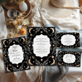 Cartons Réponse Vintage Botanique Céleste Lune Étoiles Mariage