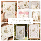 Invitation Un Baby shower Vintage Bunny