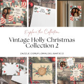 Étiquette Vintage Holly Christmas