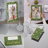 Groene gouden kerststerren Elegant Bright Tafelkleed