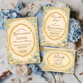 Invitation Quinceañera de jardin côtier vintage