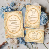 Invitation Vintage Coastal Seashell Quinceañera