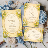 Invitation Mariage de jardin vintage Daisy