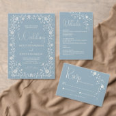 Programme de mariage à la vigne de rose bleue pous (Personnalisez la collection de ce créateur indépendant. )